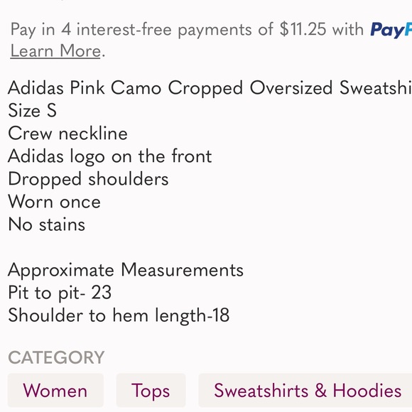 Adidas Pink Camo Cropped Sweatshirt - Picture 5 of 9